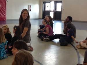 Getting ready for game time!  Heather is excited..